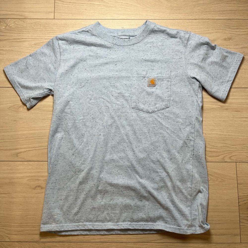 Carhartt Men's Blue Heather Pocket T-Shirt Medium 8-10 Youth Or Women’s